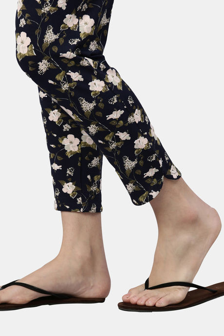 Enamor Viscose Loungewear Bottom - Navy Hibiscus Aop — image 10